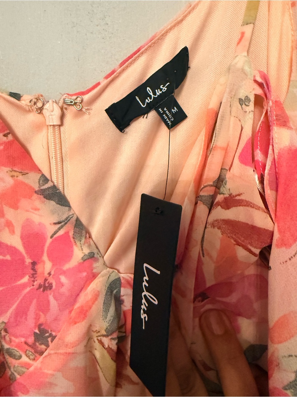 Lulu's Pink Floral Cold-Shoulder High-Low Maxi Dress - Picture 3 of 3